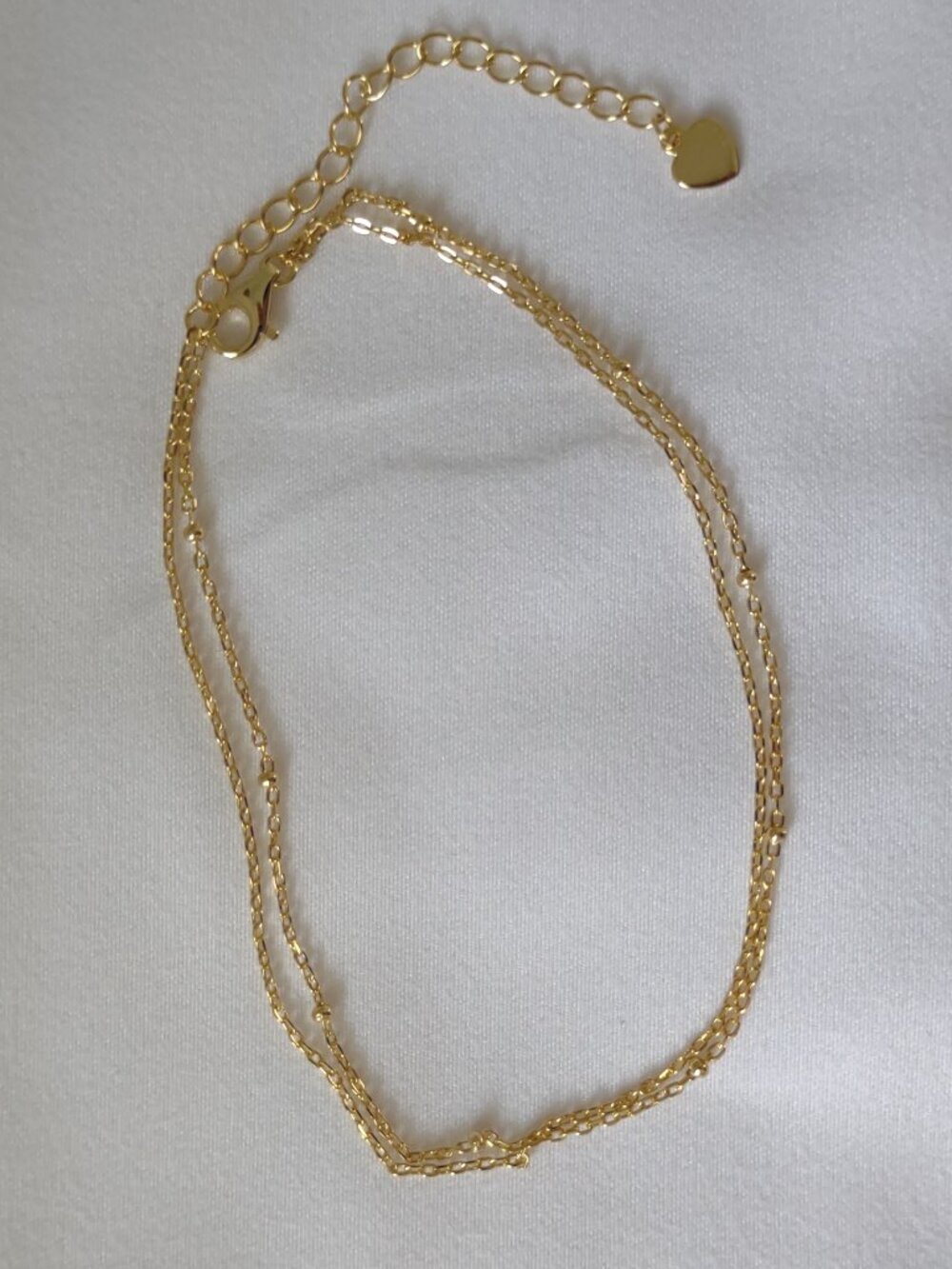 Ankle Bracelet Double Curb Link 7.5-9.5"L Sterl Silver 925 Yellow Gold Plated - Picture 9 of 9